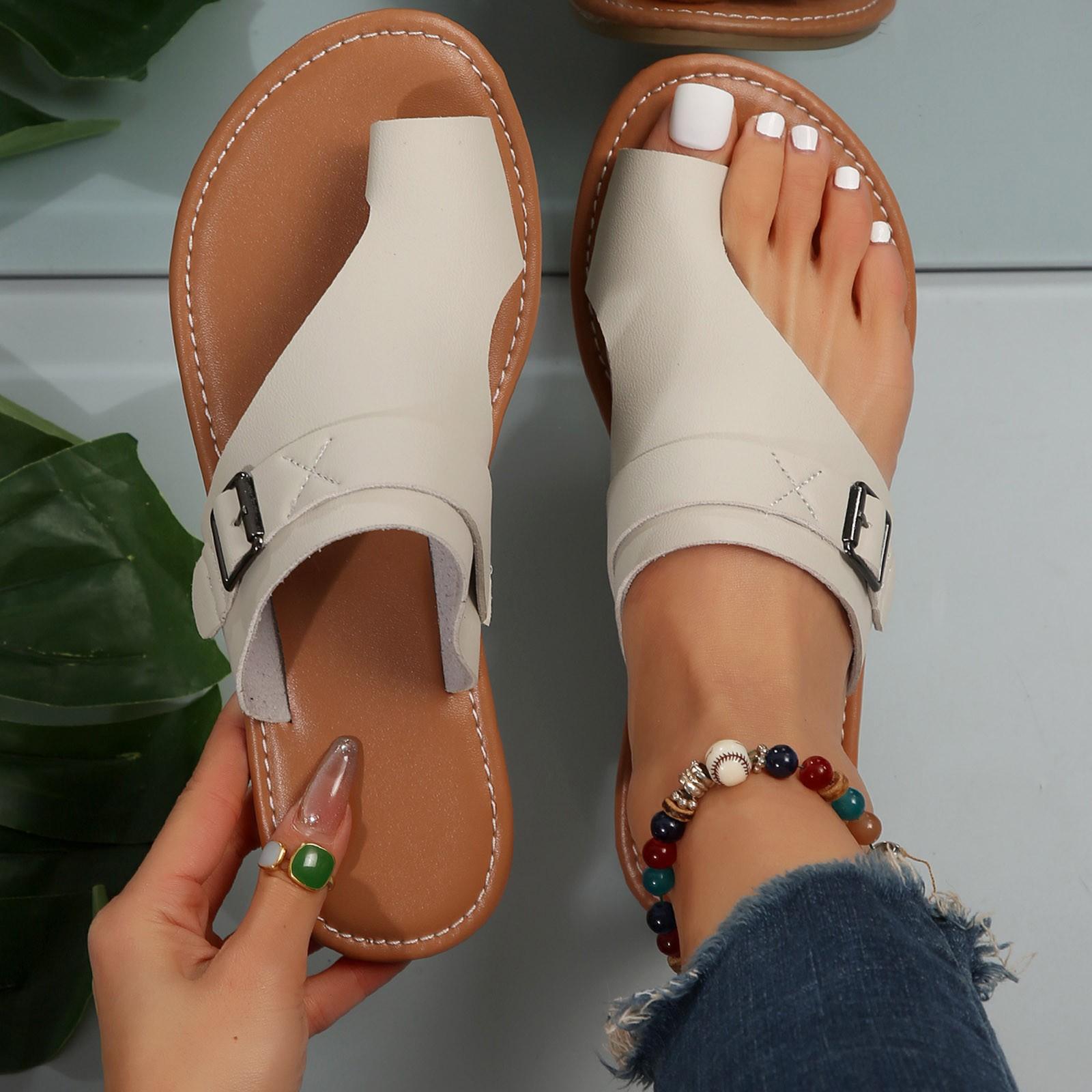 

Сандалии, женские повседневные тапочки на плоской подошве, летняя обувь, новые модные шлепанцы, пляжная обувь в богемном стиле, zapatos mujer 2024 tendencia 38 бежевый