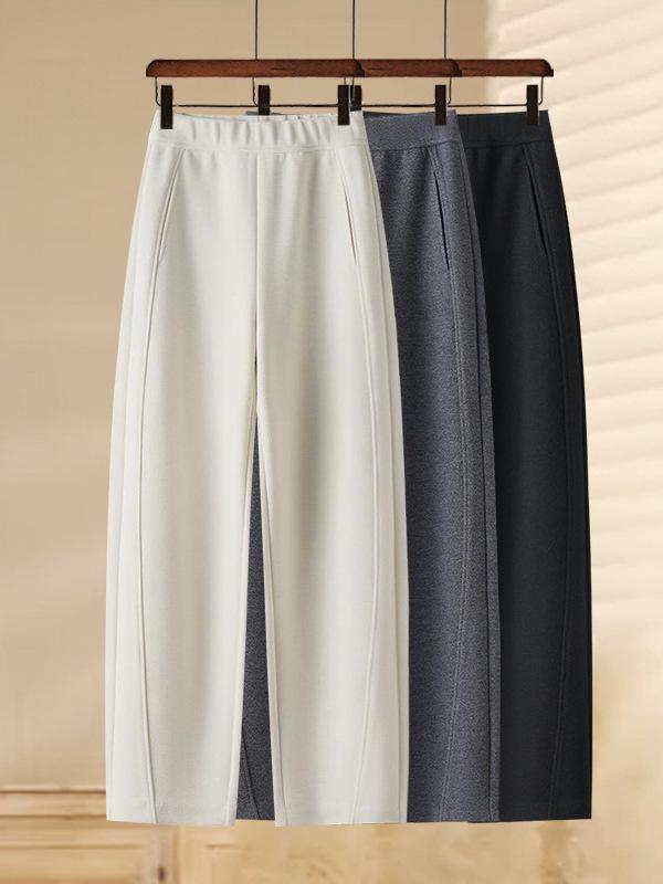 Women's Wide-Leg Velvet Thickened Sweatpants - Casual, Warm, Loose-Fit for Autumn/Winter 2025