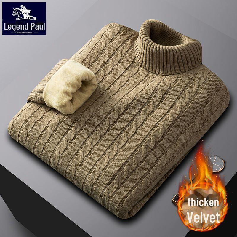 

Мягкий и красивый мужской свитер из толстого хлопка с высоким воротом и бархатной термоподкладкой L 105-120 lbs