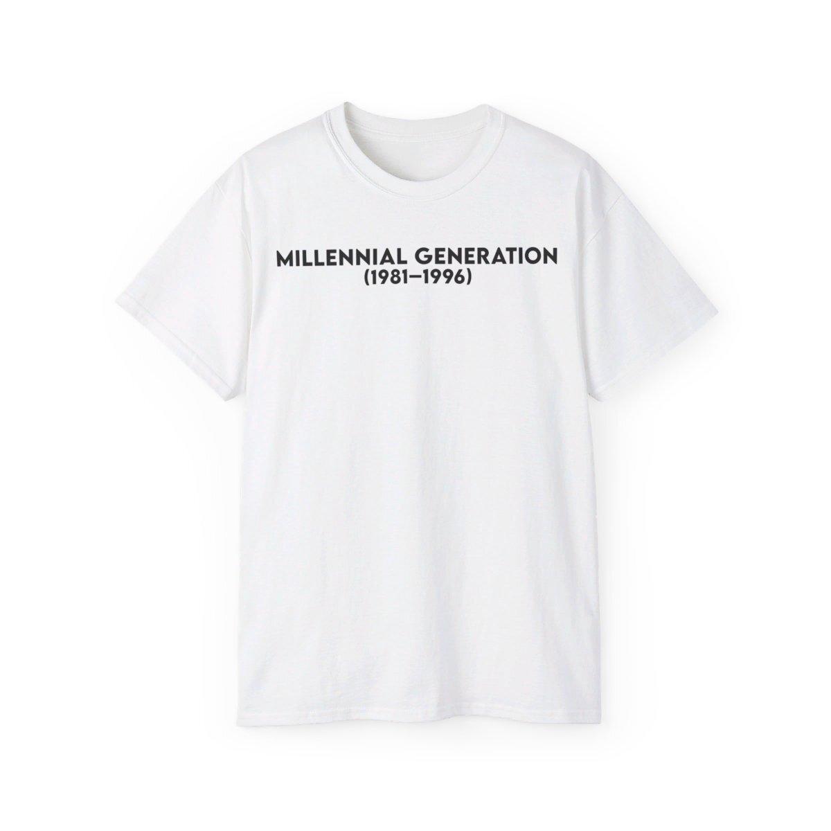 Classic Millennial Generation or Generation Y Born 1981 1996 Black txt XXXXL