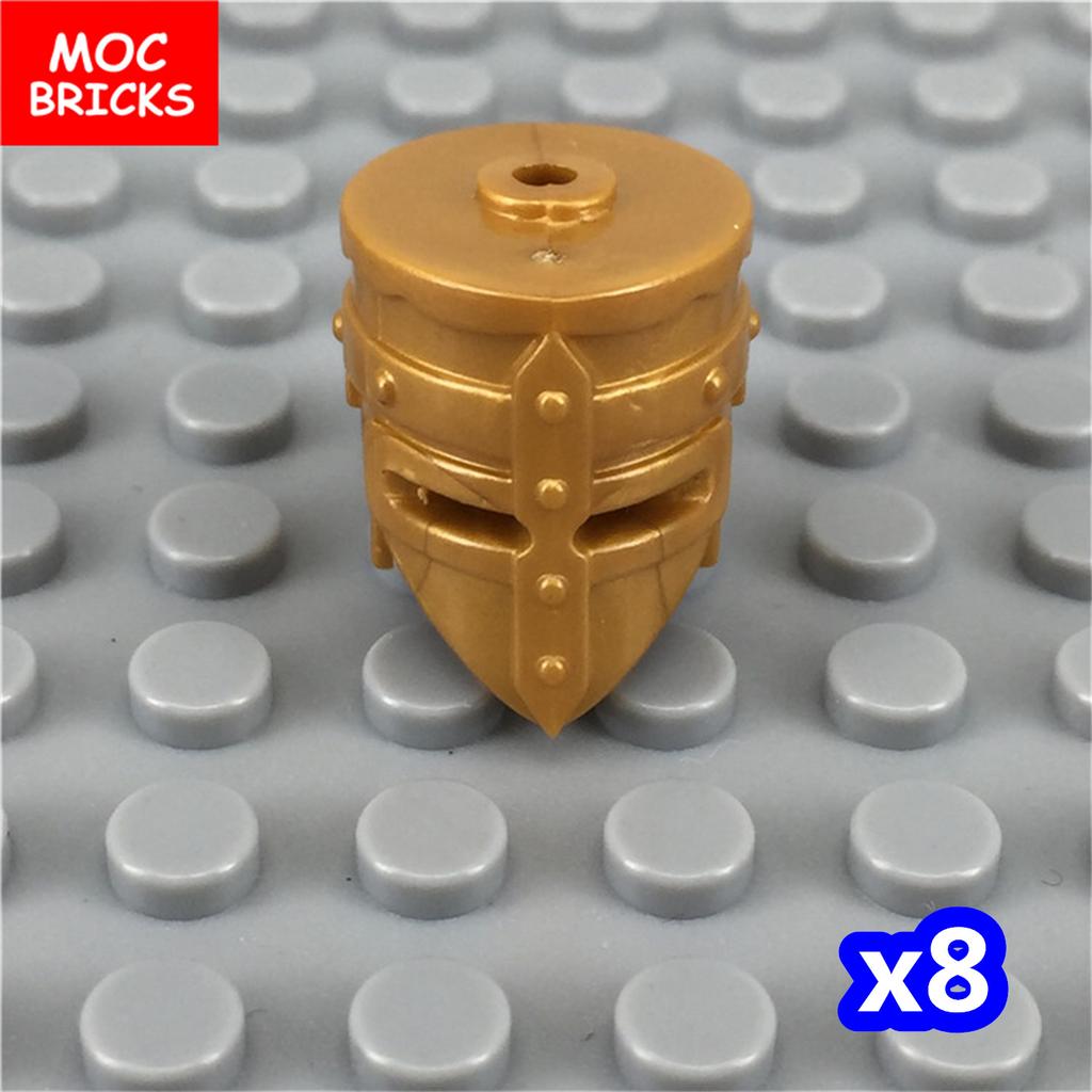 MOC Bausteine Mittelalter Ritter Rom Waffe Goldenes Schwert Schild Speer Hellebarde Helm Actionfigur Pädagogischer Baustein Geschenke