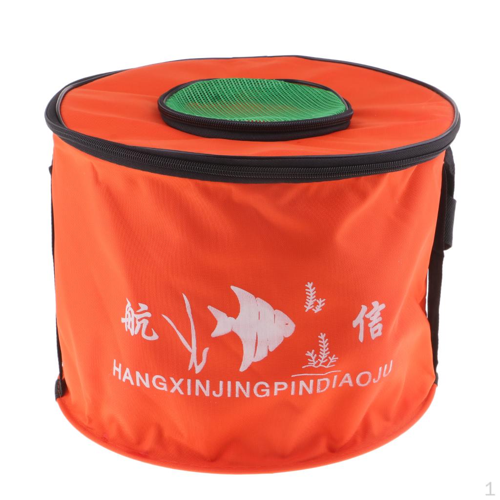 

Складное ведро для воды, складное для рыбалки с сетчатой ​​крышкой L