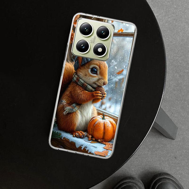 Animal Squirrel Phone Case Cover for Xiaomi Redmi Note 15 14 13 12 11 Pro Plus 14S 12S 11S 11T 11E 10S 10 Customized Fundas Redm