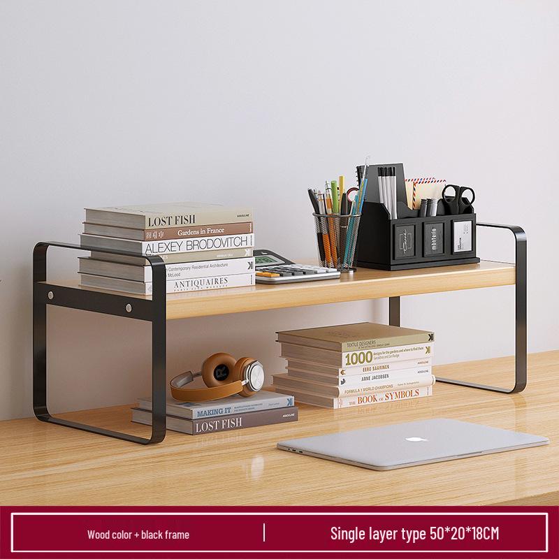 Wrought Iron Desktop Bookshelf for Bedroom, Living Room, or Office - Small, Simple Tabletop Organizer