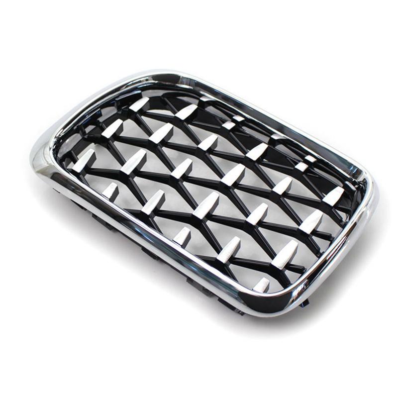 Do BMW E36 Seria 3 1997-1999 Grill Samochodowy Styl Diamentowy Przednia Nerka ABS Przednia Pokrywa Grill Srebrny 51138195152 51138195151 Części