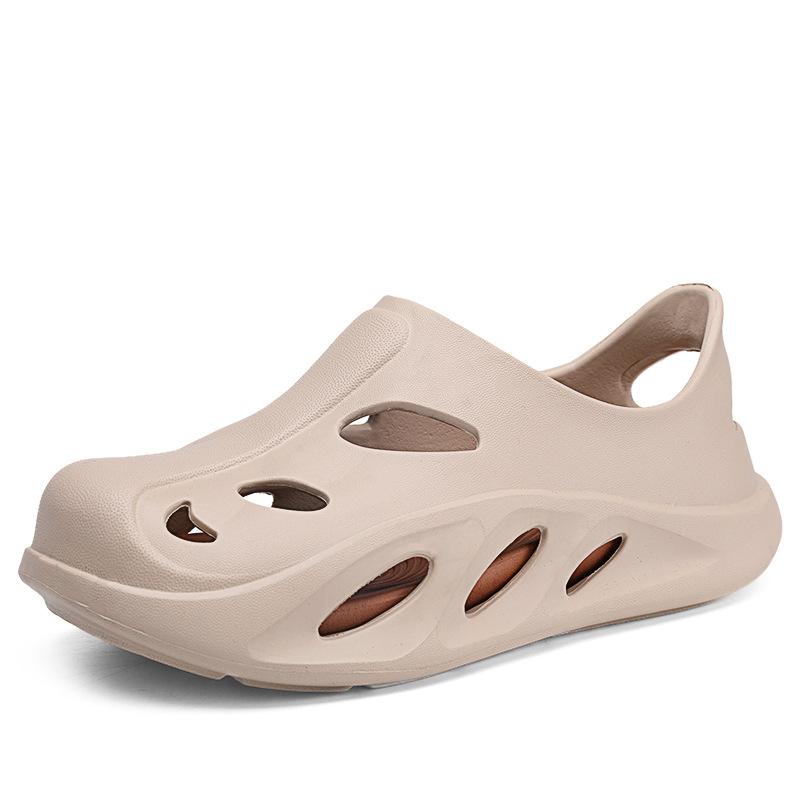 Stepping On Shit Outdoor Hole Shoes Men'S Lazy One-Pedal Driving Sandals Thick-Soled Non-Slip And Wear-Resistant Wading Beach Shoes