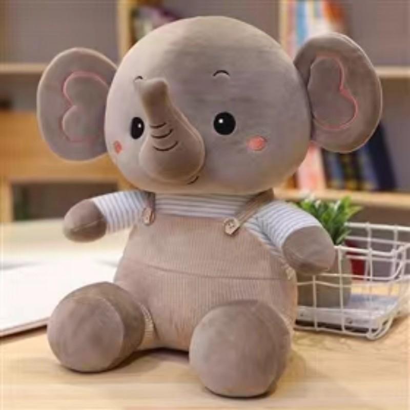 23/32cm Cute Elephant With Rompers Plush Toy Soft Stuffed Home Decoration Grab Machine Doll Throwing Doll Children's Gift