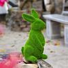 Easter Flocked Bunny Figurine, Garden And Patio Resin Craft, Flocked Bunny Ornament