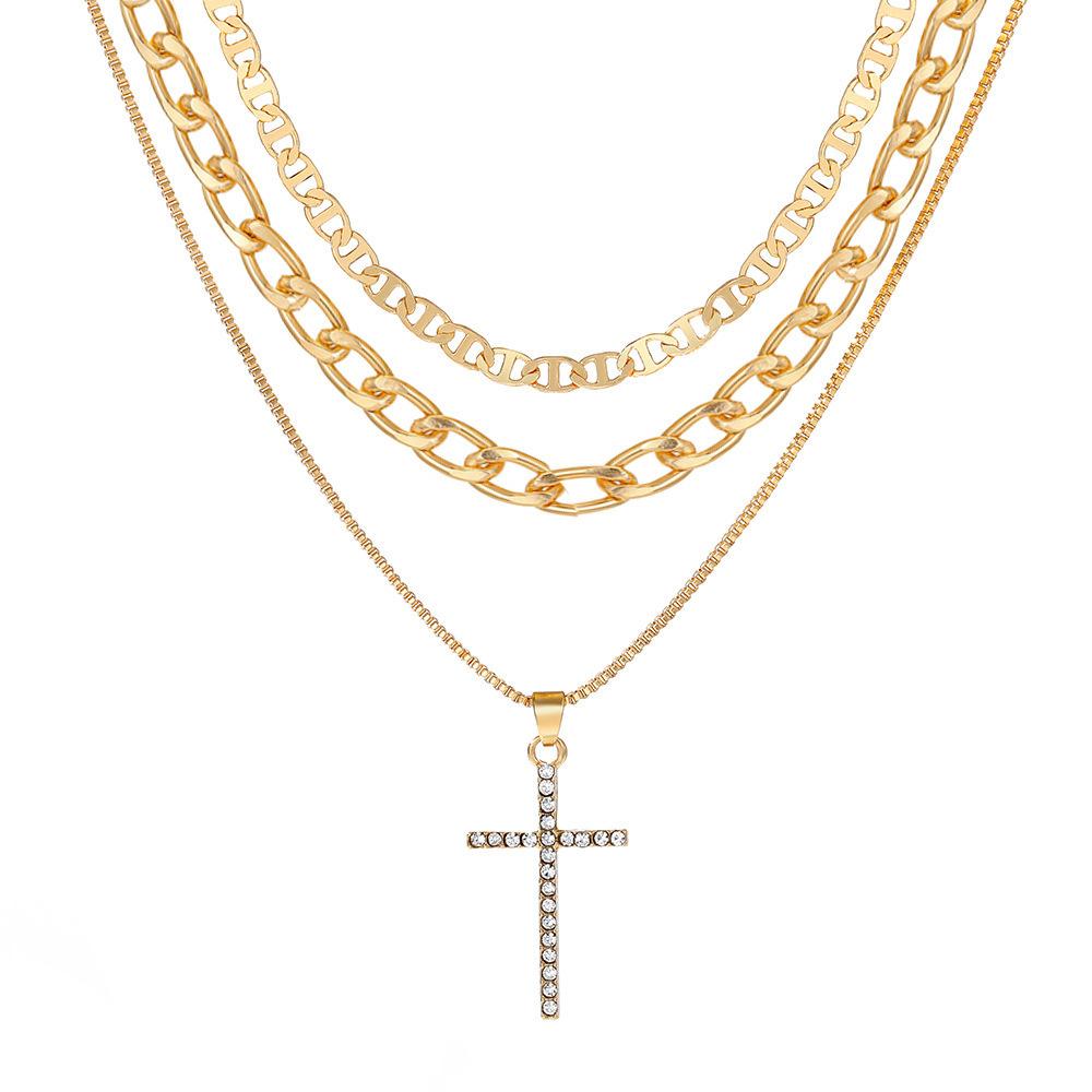 Accessories Fashion Light Luxury Pendant Necklace Niche Personality Stacked Multi-layer Chain Women