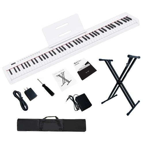 IKTMI 88-Key Electronic Piano, Lightweight, Portable, with Stand, Slim Design, Pedal, Rechargeable, MIDI Compatible, Perfect for Beginners and Kids, I