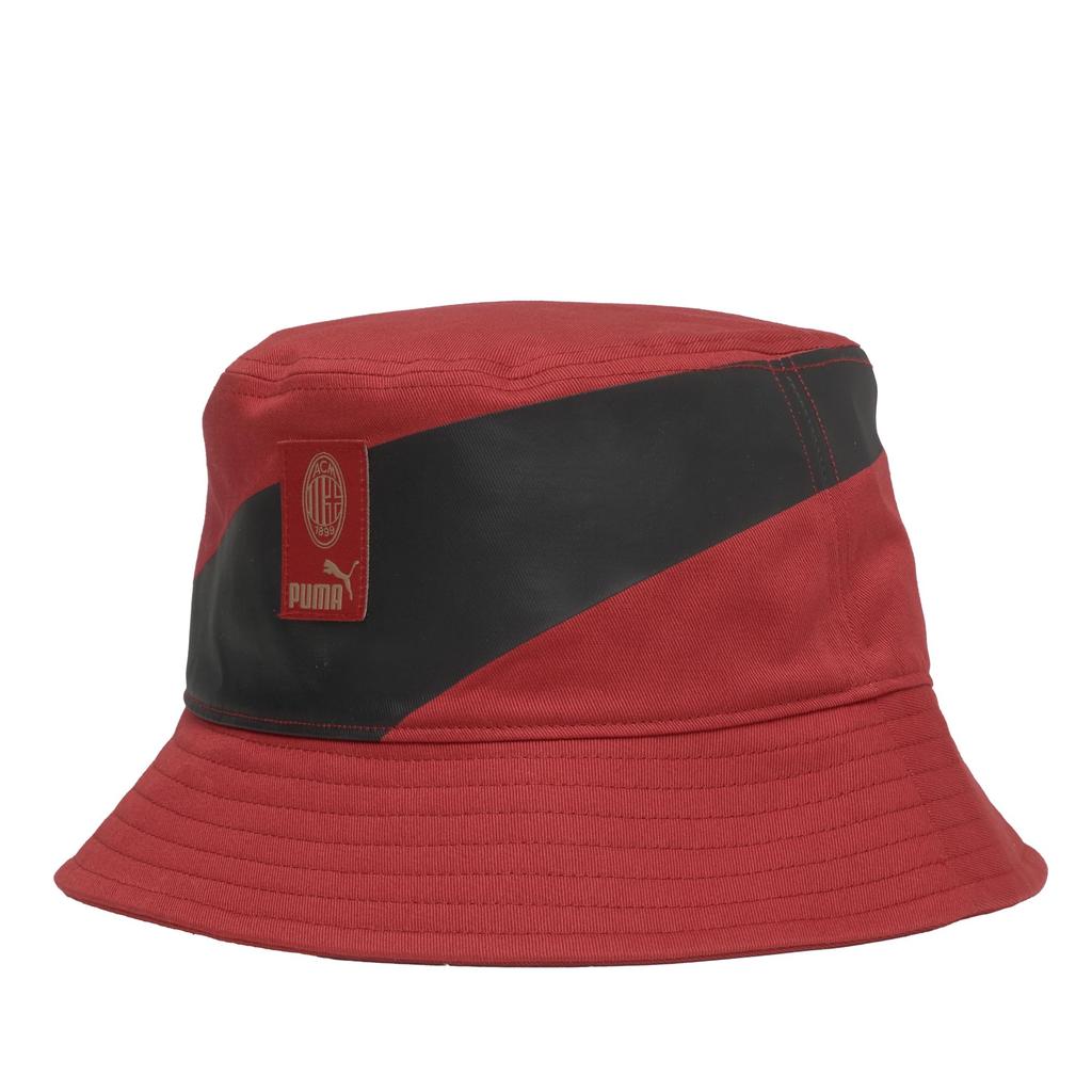 PUMA ACM Soccer Football European Club Team Bucket Hat 2024 Club Culture+ 025711, Fall/Winter Colors, Red/Black (21)