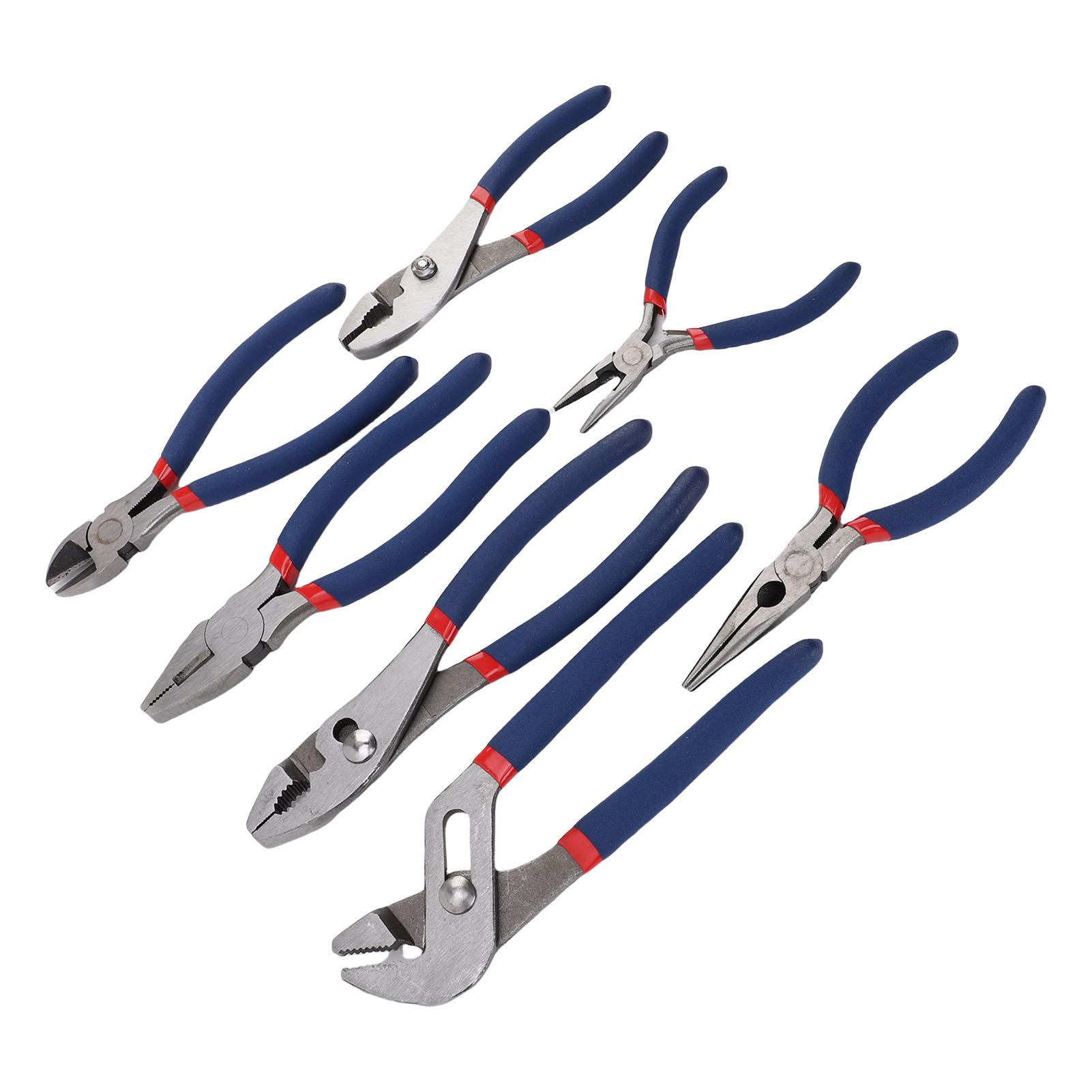 

Набор из 7 плоскогубцев включает плоскогубцы с канавкой, плоскогубцы с шарнирным соединением, плоскогубцы-бокорезы, плоскогубцы с длинным носом, многоцелевые инструменты для автомобиля