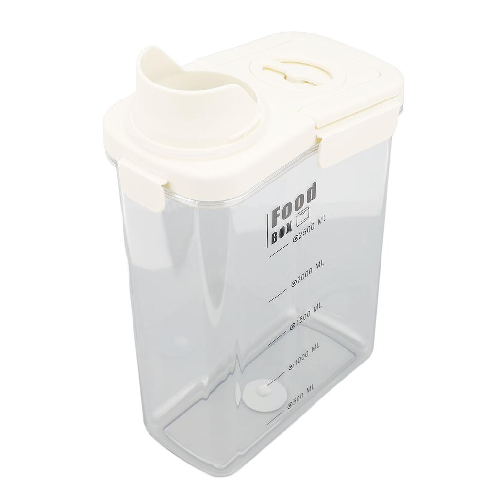 Müsli-Aufbewahrungsbehälter mit Ausgießer Ergonomischer Griff Deckel Skala Zeitmessung Luftdicht Feuchtigkeitsdicht Kunststoff Reisaufbewahrung