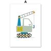 Nordic Cartoon Crane Excavator Dump Truck Front Loader Wall Art Posters and Prints Wall Pictures Kids Room Decor Canvas Painting