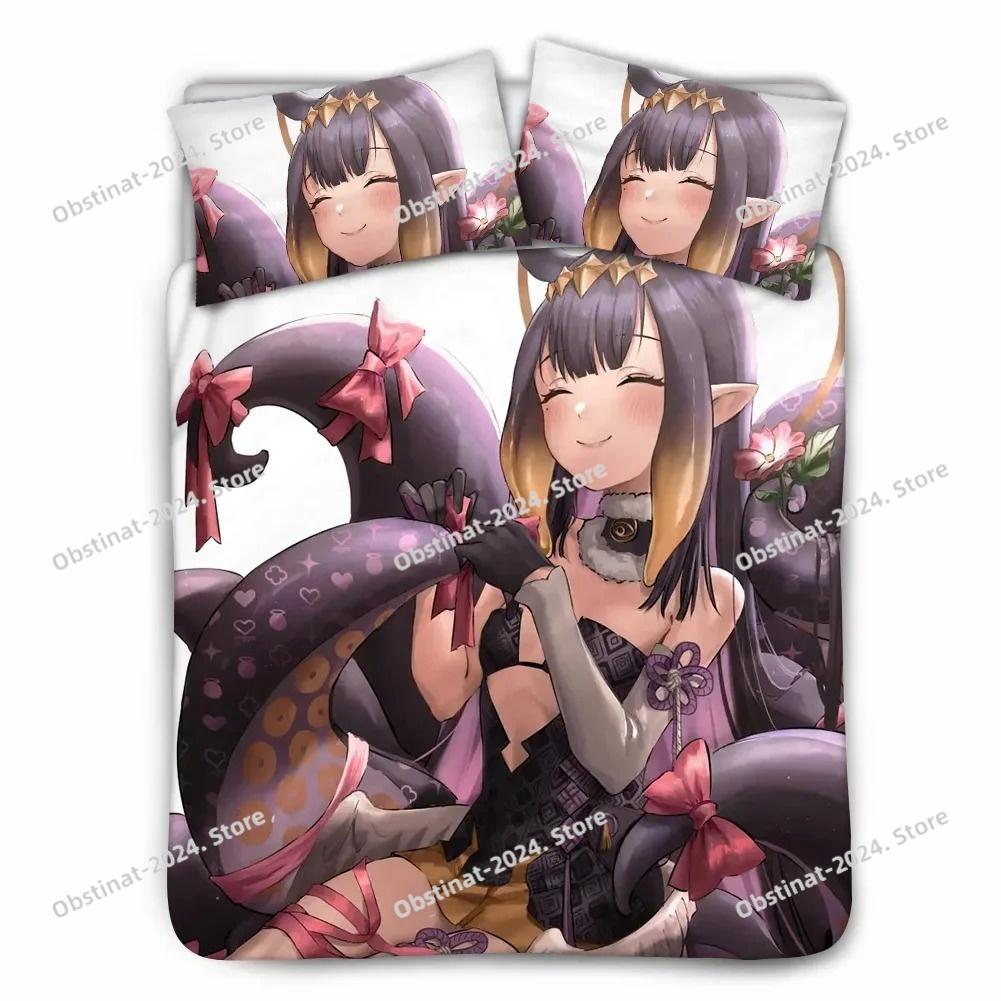 Anime Hololive EN Gawr Gura Bedding Set Printed Bed Set Duvet Cover Sheet Pillowcase Bed Soft Quilt Cover Full Queen King Size