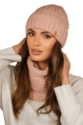 Set of Seven Winter Hat with Neck Warmer, Pink
