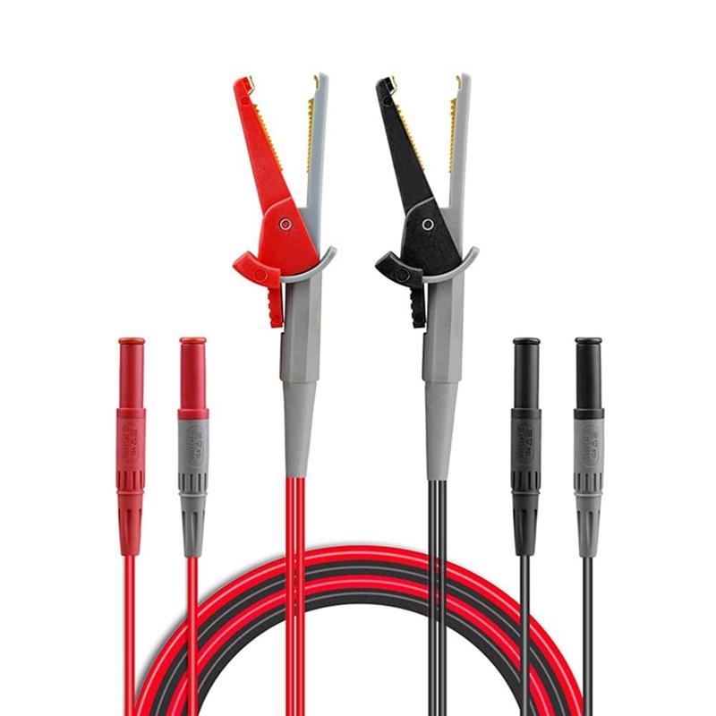 Silicone Test Cable With 4Mm Banana Plug Test Lead For Battery Internal Resistance LCR Tester Crocodile Clips Included