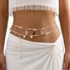 Bohemian Imitation Pearl Tassel Waist Chain for Women Irregular Stone Rice Beads Shell Conch Body Chain Beach Bikini Jewelry