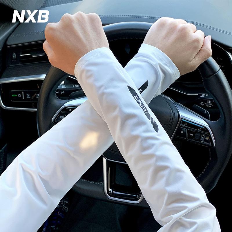 

New sun protection ice sleeves for men, ice silk gloves, thin summer arm sleeves for driving, cycling, and outdoor activities for women Average Size белый