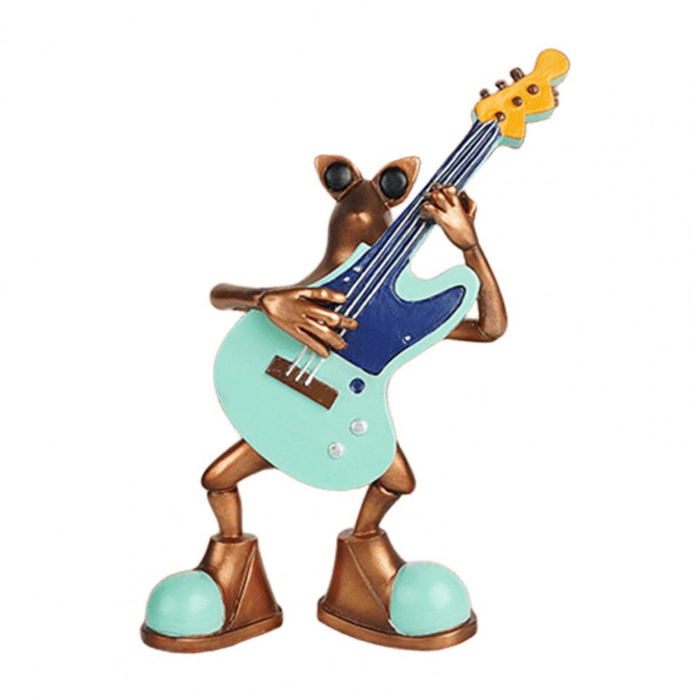 Violin Ornament Smooth Surface Frog Violin Design Resin Mini Sculpture Classic Artistic Shape Musical Instrument Decor Figurine