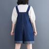2026 Summer Washed Denim Casual Slimming Plus Size Five-Point Overalls Dress