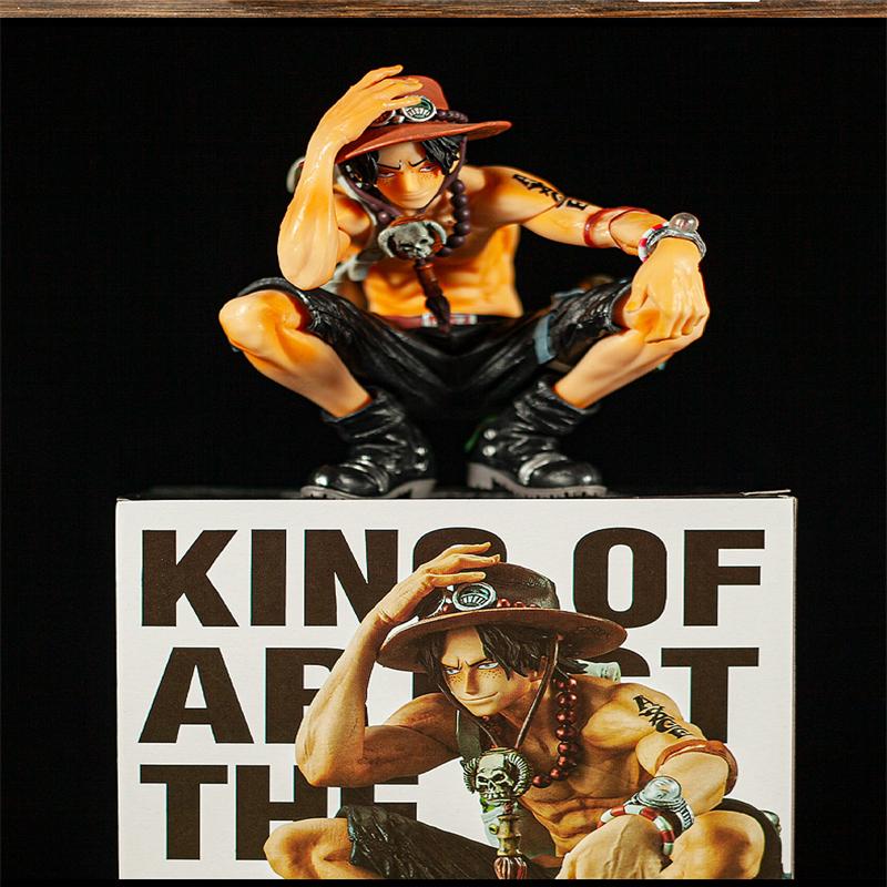 One Piece Actionfigur Squat Haltung Ace PVC Modell Statue Sammlung Puppen Kinderspielzeug Geburtstagsgeschenk Dekoration