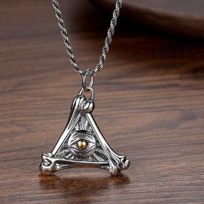 Eye Of Horus Pendant Personality Trend Men And Women Same Paragraph God All Seeing Necklace Men's Silver Retro Jewelry