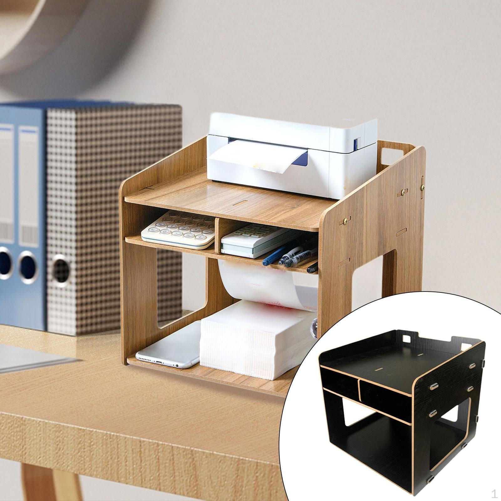 

3-уровневая подставка для принтера, органайзер для хранения документов, 4 отделения, настольный держатель Black