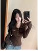 Women's Spicy Girl Style Stand-Collar Slimming Slim-Fit Long-Sleeve T-Shirt, Autumn/Winter, Stylish Waist-Cinching Base Layer