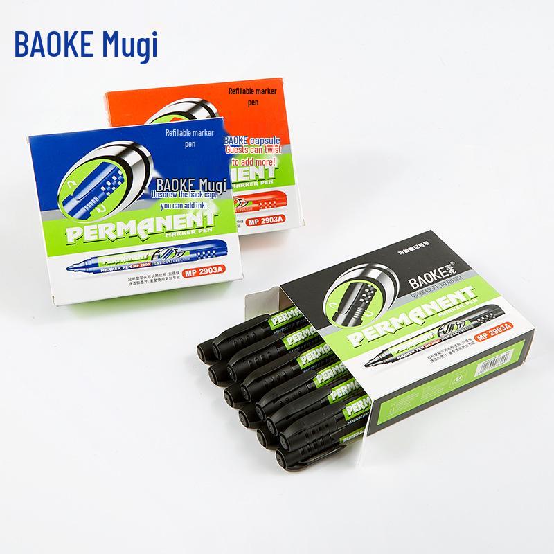 

Bao Ke 2903A Black Refillable Waterproof Fade-Resistant Marker Pen