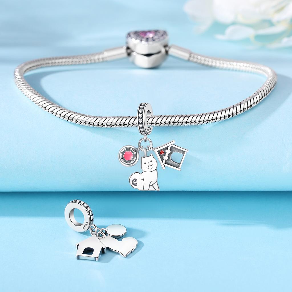 copper Cute Dog Pet Animal Pendants Bracelets Charm Bead Charms Compatible With Women Jewellery Party Decorate Bead Charms Do It Yourself Fine Gifts A