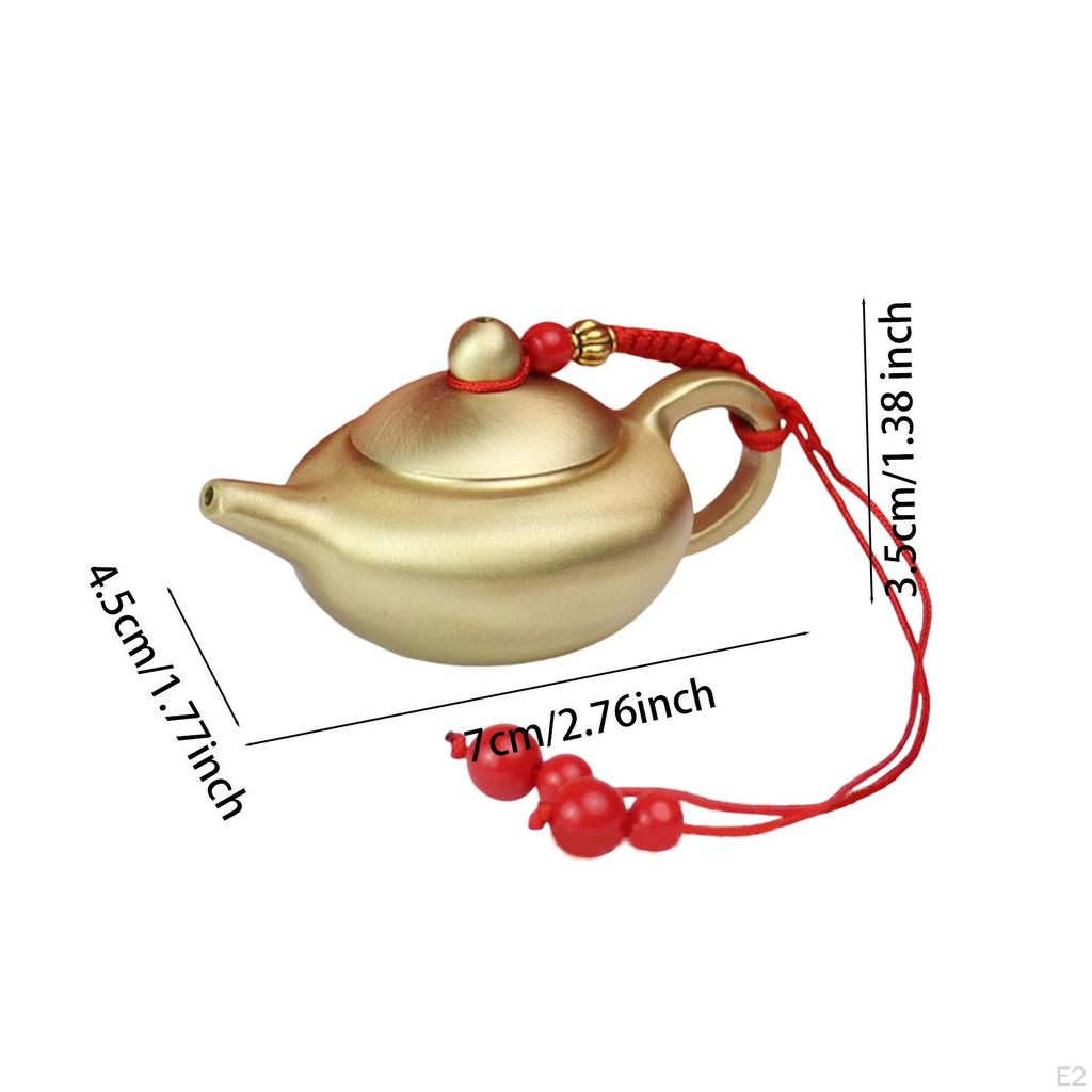 Brass Teapot Mini Birthday Gift Desktop Ornament Figurine Tea Ceremony for Cabinet Fireplace