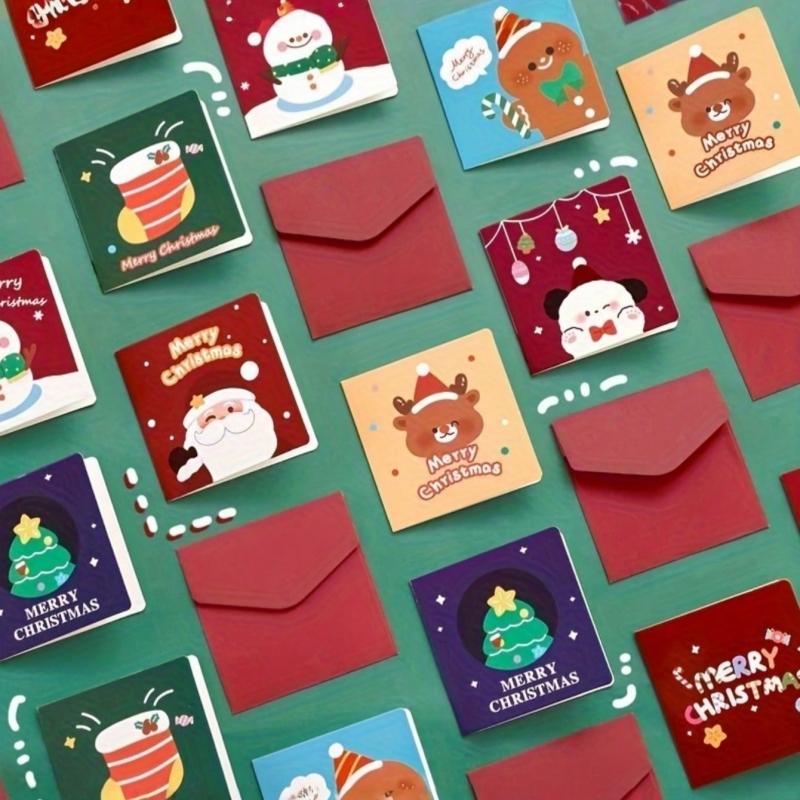 18pcs/set Miniature Christmas Envelopes, Greeting Cards Can Be Used for Birthdays Parties Christmas Blessing Small Card Messages