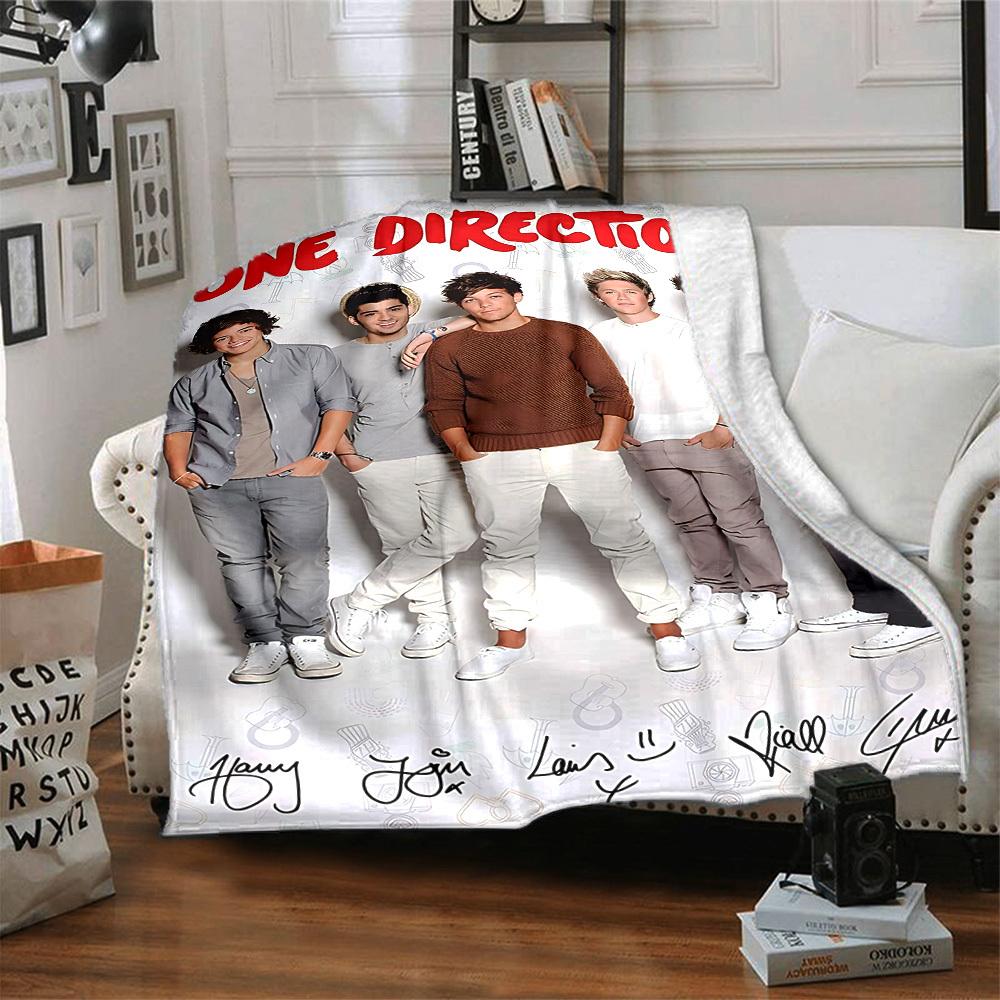 1PC One Direction Blanket Lightweight Flannel Throw Blanket for Sofa, Bed, Travel, Camping, Livingroom, Office, Couch