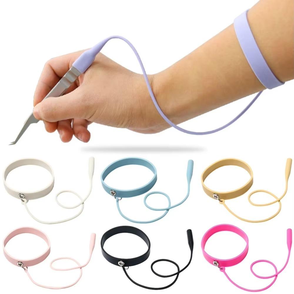 Silica Gel Grafting Eyelash Tweezers Protector Soft Flexible Eyelash Tweezers Bracelet Lash Extension Supplies Grafting Eyelash