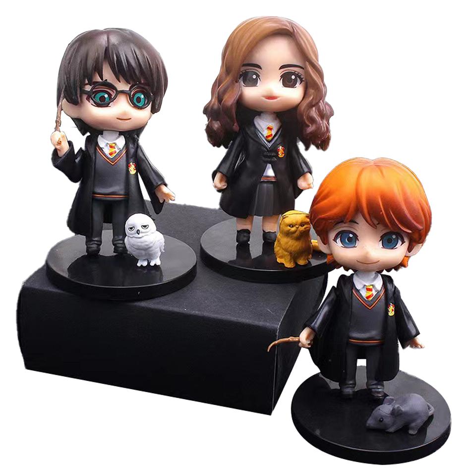 3pcs/10pcs Style Vinyl Figures Set Hermione Ron Hedwig Collectible Car Model Toy Cake Decoration Q PVC Including Entertaining Play Safe Kid Friendly