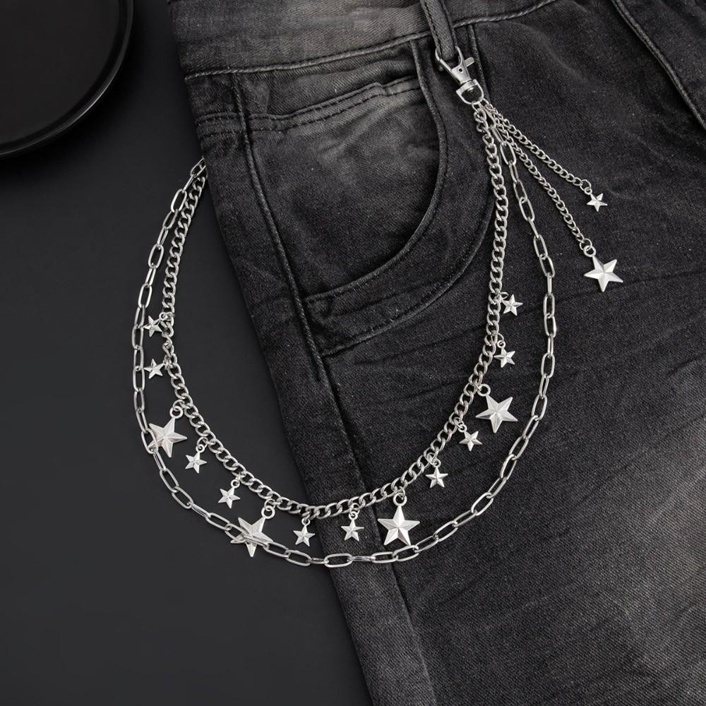 Metal Geometric Bag Chain Versatile Hip Hop Chain Men Women Jeans Accessory