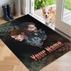 Custom Name The Last of Us Joel Ellie Crystal Velvet Floor Rug Personalized Text Soft Carpet Home Decor