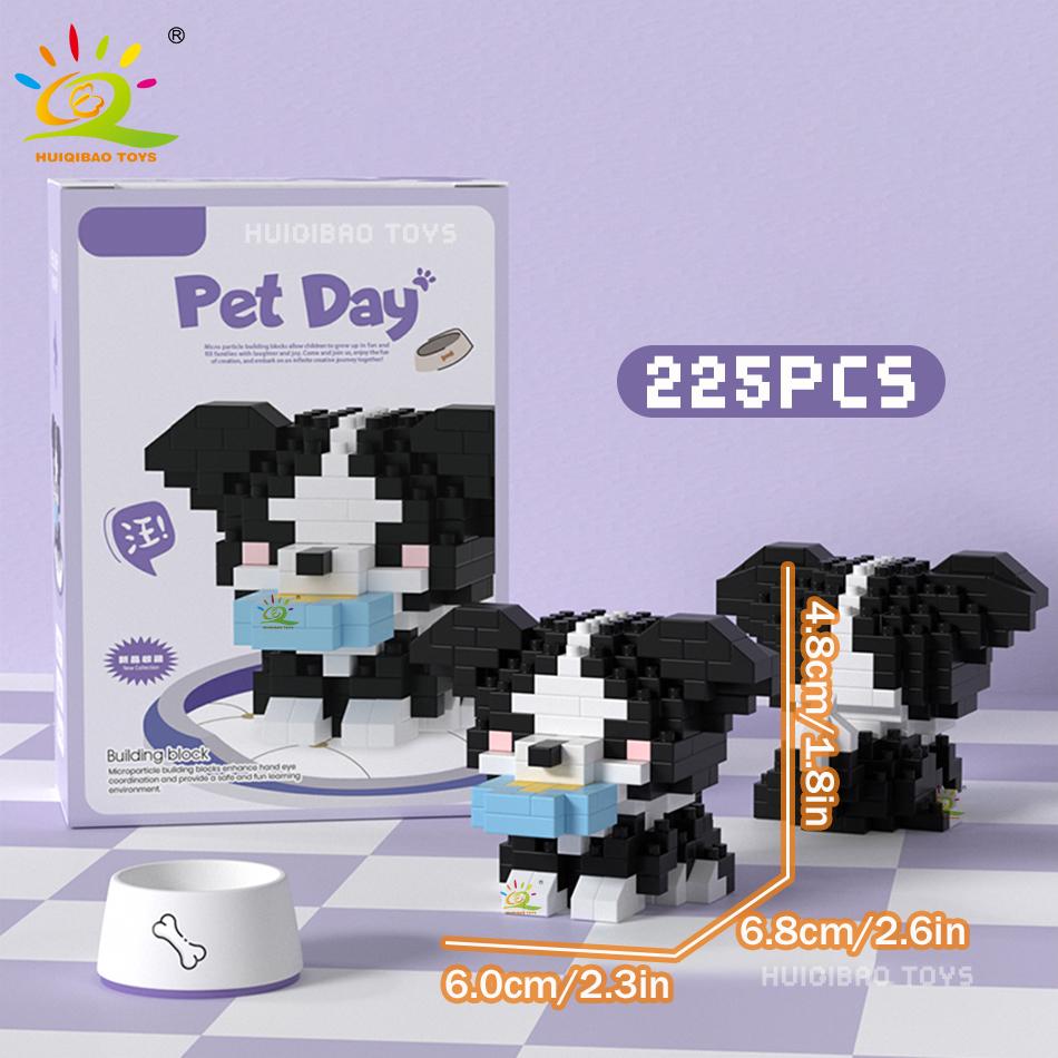MINI Working Cat Pet Dog Micro Model Building Block Set Kids City Cartoon Animal Diamond Bricks Educational Toys Adult
