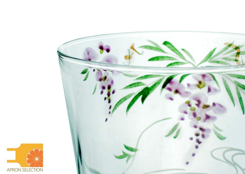 Yagi Kaiho malt glass soba choko i presentasjonseske Wisteria Kaiho, Ovn, Kyoto-stil (soba kopp) (Flytende design)