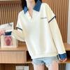 Navava Nt2261 Long Sleeve Sweatshirt Unique Stitch Collar