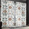 2pc Geometric print curtains, polyester fabric, machine washable, suitable for living room and bedroom decoration