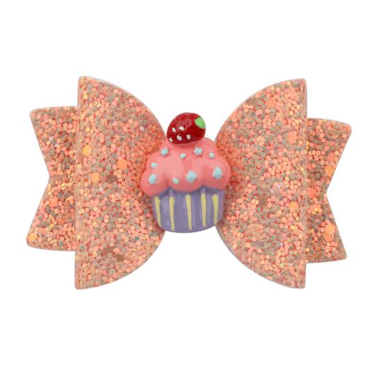 Girl Hairpin Three-Dimensional Bow Shape Rainbow Gradient Color Glitter Hair Clip Side Bangs Party Hair Accessory