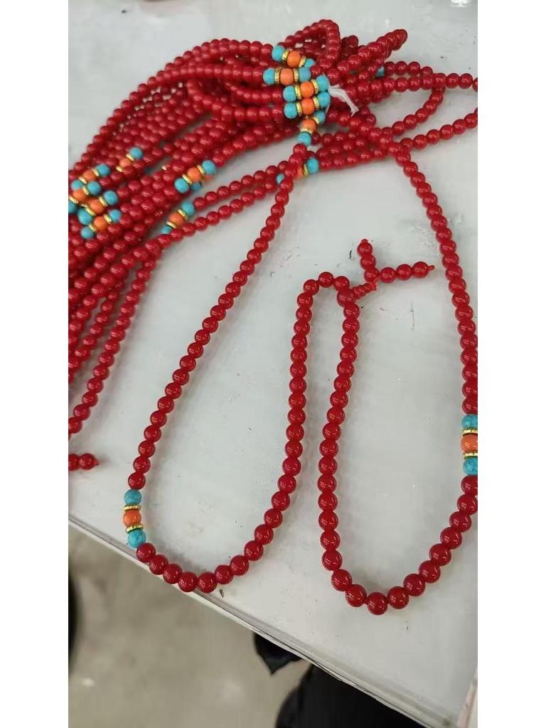 Tibetan Style 108-Bead Turquoise Bracelet - Unisex Tourist Attraction Accessory