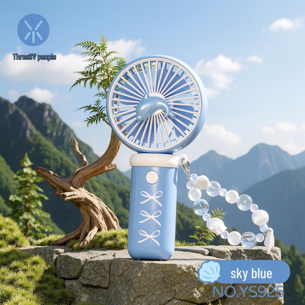 Silent USB Rechargeable Cartoon Bracelet Mini Fan for Girls Box with USB Charging Cable