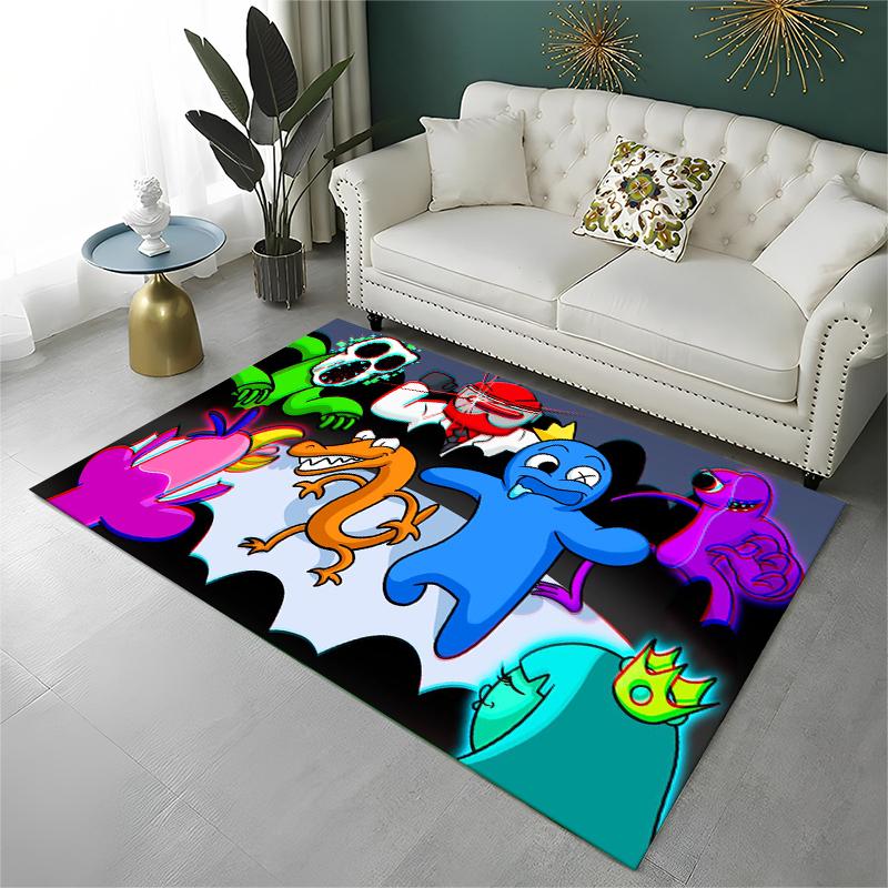 Game R-Rainbow Friends Cartoon Carpet Rug for Playroom Bedroom Living Room Sofa Home Decor,kid Area Rug Non-slip Floor Mat