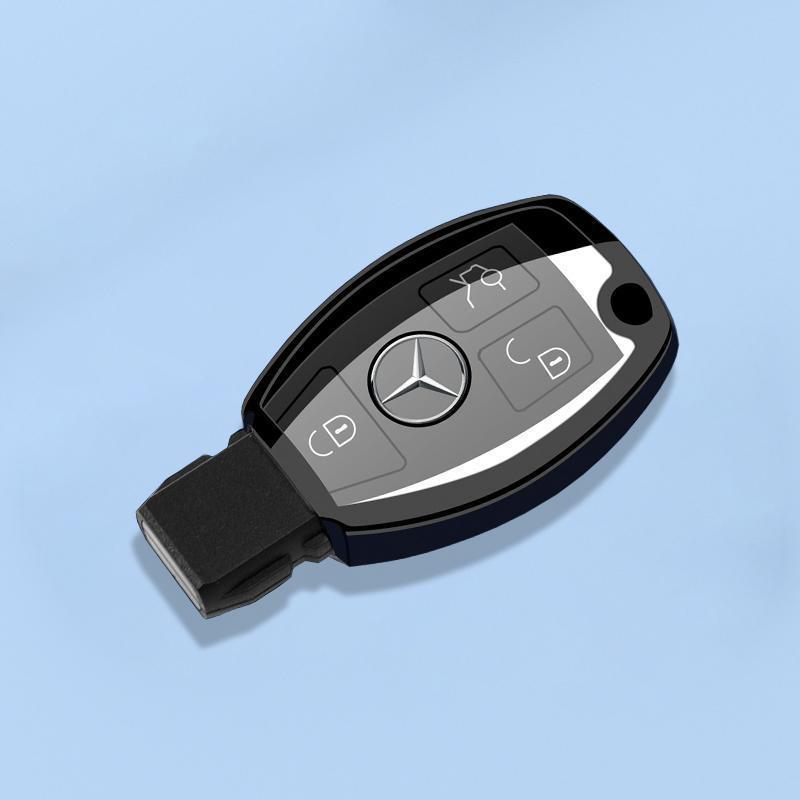 Mercedes-Benz GLA230 Key Case (2015-2019) Full Coverage Blue Protective Shell with Chain