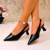 Fashion Plus Size 2025 Summer Fashion Women's Slingbacks High Heels Novelty Pointed Toe Slip On Thin Heels Pumps for Versatile New Dress