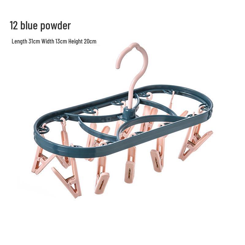 

Windproof Sock & Underwear Drying Rack with Thickened Multi-Functional Hanger & Clips 1 Piece