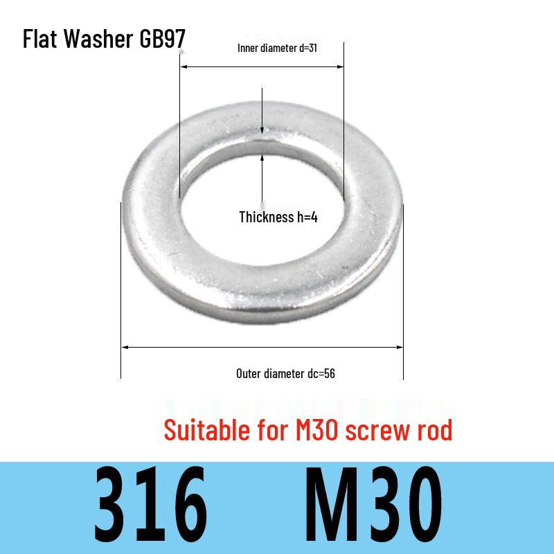 Stainless Steel Flat Washer Spacer (304/316/201) M3-M36